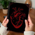 1pc Gothic Spiral Notebook Journal - Red Heart organ design, Gothic Witchy Stationery for Writing, Dark Academia Office, School, Travel - Gift for Got