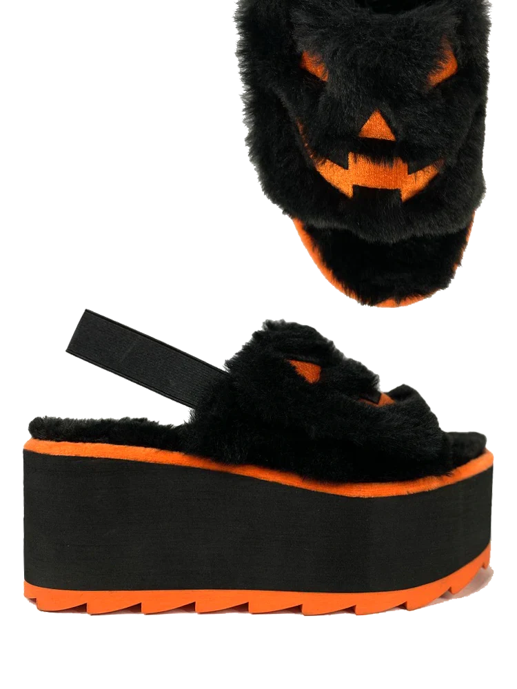 Lilly Jack O Lantern Black/Orange Slides