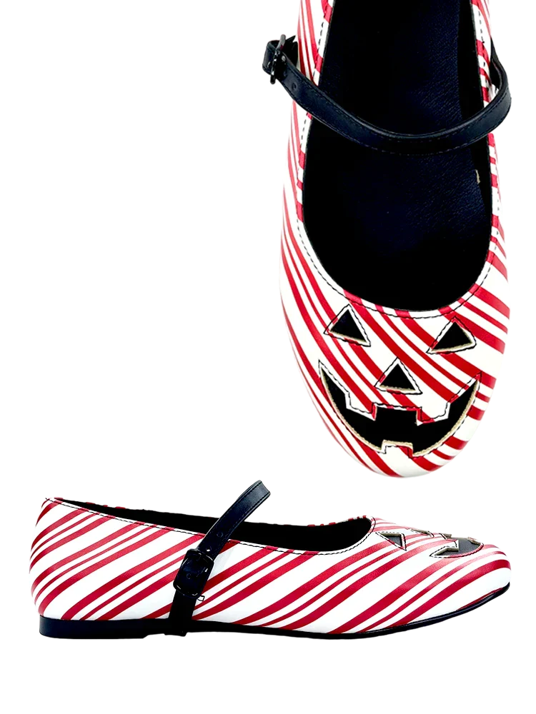 MARY JANE JACKOLANTERN FLAT CANDY CANE