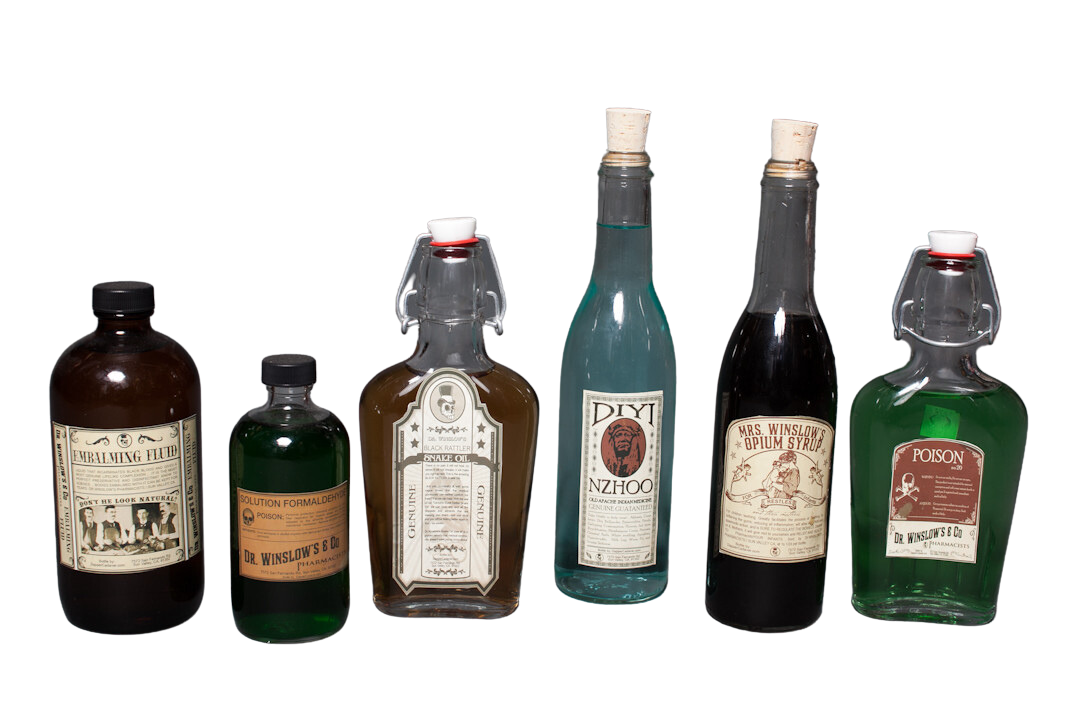 6 Vintage Remedies Bottles