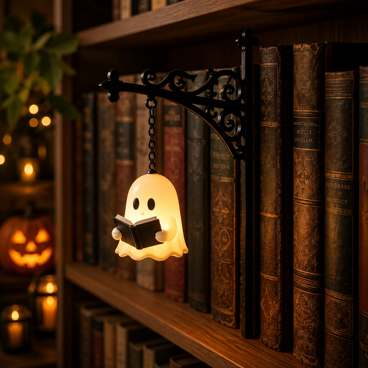 Halloween Bookshelf Hook Light – Spooky Cute LED Shelf Decor For Book Lovers